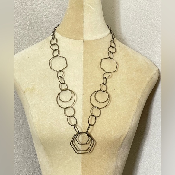 Vintage geometric statement necklace - Picture 1 of 4